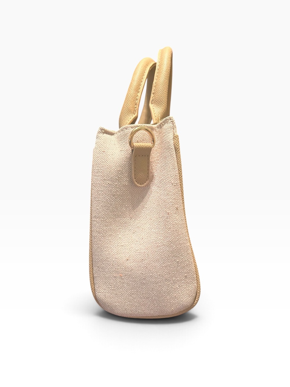 bebe Beige Canvas Stripe Satchel with Tan & White Accents - Picture 2 of 12